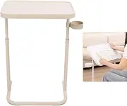 Folding TV Tray Table, 3 Height Adjustable TV Dinner Tray, Overbed Table Multi Angle Tilt Magnetic Tabletop with Cup Holder for Home, Office