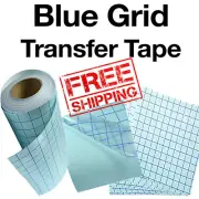 Clear Transfer Tape-10 sheet-12"x15"-Lined w/Blue Grid-Adhesive Vinyl-Craft Proj