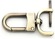 CRAFTMEMORE 2pcs Detachable Snap Hook Swivel Clasp w/Screw Bar VT99 Bag Strap Hardware Replacement (1/2 Inch, Brushed Brass)