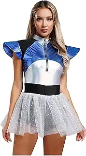 [Choomomo] Women Space Cadet Costume Astronaut Costume Halloween Carnival Party One Piece Leotards Dress
