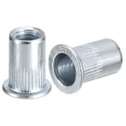5/16-18 Rivet Nuts, 100pcs Carbon Steel Knurled Flat Head Threaded Insert Nuts