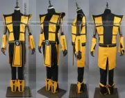 NEW ! Scorpion Mortal Kombat 3 Yellow Outfit Cosplay Costume|