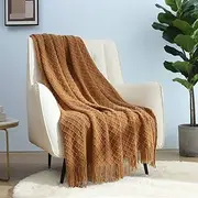CREVENT Home Farmhouse Decor Rustic Couch Sofa Chair Bed Throw Blanket, Soft Warm Light Weight for Travelling in Spring Summer (127x152cm Brown)