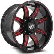 20x10 XF Off-Road XF-215 Gloss Black & Red Milled Wheel 6x135/6x5.5 (-24mm)