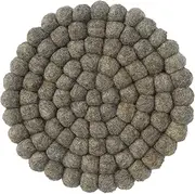 Ezhippie 20 CM Woollen Pot Trivet with Heat Resistance, Handmade Non Slip Pan Holder from Nepal, Trivets for Kitchen, Pots, and Pans Protect Tables and Worktops, Absorbent Felt Ball Pad, Round-1