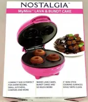 Nostalgia MyMini 5" Electric Lava Donut Muffin And Bundt Cake Maker Pink New