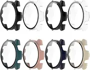 HXFRTYU 8 Pack Cases for Garmin Forerunner 265 46mm, Hard PC Screen Protector, Tempered Glass Case, Accessories for Women and Men