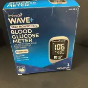 embrace wave self monitoring blood glucose meter with test strips
