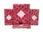 WATERFORD 70 x 104" Holiday Ribbon Red Christmas Tablecloth & 12 Napkins Set NEW