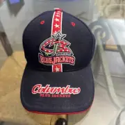 Columbus Blue Jackets Twins Enterprise Vintage Script Brim Strapback Cap Hat