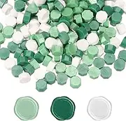 uxcell Wax Seal Beads, 300 Pcs 3 Colors Wax Sealing Beads Set for Sealing Letters, Invitations, Gift Wrapping, Envelope Mailing Crafts DIY, Leaf Green/Grass/White