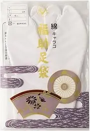 fukuske(福助) Fukusuke 7000-000 Cotton Calico Tabi Socks, 4 Pieces, Soft Lined, Plump Type, 100 Patterns and Sizes, Fit, white, 25.5cm