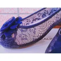在飛比找蝦皮購物優惠-maud frizon法國藍蕾絲娃娃鞋
