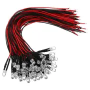50pcs 3V - 6V 5mm LED Light Emitting Diodes Pre Wired Mini LED Lamp Bulb White