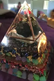 Orgonite Large Pyramid 1.8KG + Bee + Noble/Elite Shungite + Copper Pyramid Inner