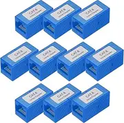 uxcell 10 Pcs RJ45 Ethernet Coupler, Female to Female Cat6 Coupler Ethernet Extension Adapter Network Connector for Cat6/Cat5e/Cat5,Blue