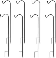 ERYTLLY 36.5'' Shepherds Hook Premium Metal Rust Resistant Pack for Hanging Christmas Light Lantern, Bird Feeder, Solar Lights, Mason Jars, Wedding Flower Baskets, Plant Basket (8 Pack-Black)