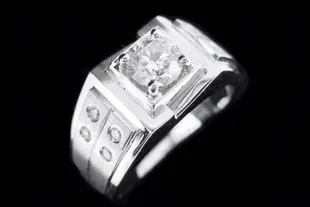 【英皇精品集團 】天然鑽石戒指 質感造型男戒 0.54CT