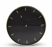 Wall Clock 30cm, Silent, non ticking, metal case, Black face