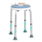 Rotating Shower Chair Adjustable Height Non Slip Bath Stool for Seniors 136kg