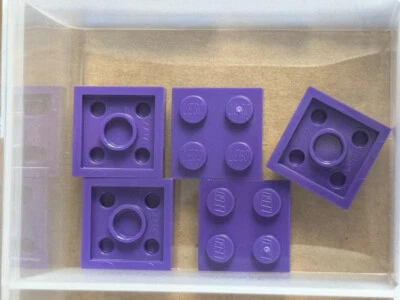 LEGO Parts - Dark Purple Plate 2 x 2 - No 3022 - QTY 5