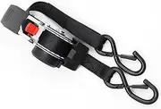 Ratchet Tie Down Strap with S Hooks Auto Self Retracting Tie Down Strap Retractable Belts for Moving Motorcycle Boat Kayak and Cargo