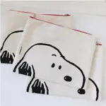 🏠現貨 SNOOPY 簡約可愛史努比漫畫韓國紅邊帆布袋化妝品收納袋文具收納包筆袋大容量