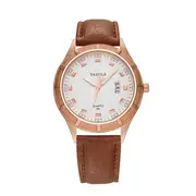 400 Luminous Hand Quartz Watches Date Display Leather Strap Men Wrist Watch 01 COLOR
