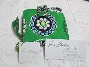 Vera Bradley CUPCAKES GREEN Mini ZIP WALLET for PURSE Tote BACKPACK, RARE NWT~