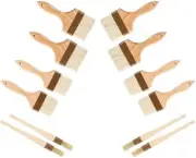 Wooden 3-Inch and 4-Inch Flat Brushes, 1-Inch Round Brush, Bakeware (12 PC)