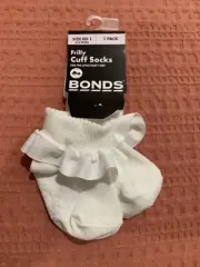 Bonds Size 0-6 Months 00-1 Frilly Cuff Socks Brand New