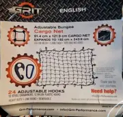 Grit Performance Cargo Net for SUV, 72" X 96" - Blue D-clips & Black Hooks