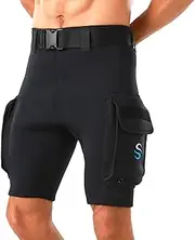 Wetsuit Shorts Pants Mens 3mm Neoprene Scuba Diving Shorts with Pockets Quick Release Buckle Adjustable Waist Belt Dropship Hybrid Cargo Shorts