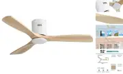 52 Inch Ceiling Fan Without Lights Flush Mount Ceiling Fan with Remote