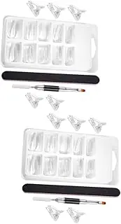 minkissy 2 Sets Professional Manicure Tools Full Nail Extension Molds Set for Nail Art Supplies