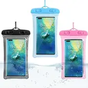 AKJAXQU Pack of 3 Waterproof Mobile Phone Case, IPX8 Waterproof Mobile Phone Pockets, Underwater Case, Waterproof Phone Case up to 7.2 Inches for Many Smartphones