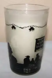 Frosted Night Before Christmas Tree Glass Candle Silhouette NEW (ToteDD)