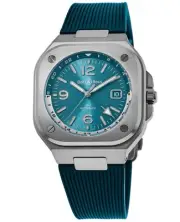 New Bell & Ross BR 05 GMT Automatic Sky Blue Dial Men's Watch BR05G-PB-ST/SRB