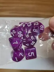 Shimmering Clear Purple 7pcs/Set Acrylic Polyhedral Dice D4-D20 For DND MTG DnD