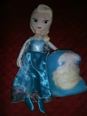 DISNEY FROZEN ELSA CHARACTER PLUSH 10.5" AND THROW 40x50 " SET