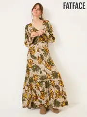 FatFace Natural Wilding Leaves Emma Midi Dress (E79197) | $159