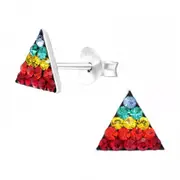 Kids Silver Triangle Stud Earrings