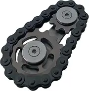 Bike Chain Gear Fidget Spinner, Metal Sprocket Chain Fidget Toy, Stress Anxiety Relief Fidget Toy, Bike Chain Gears Novelty Toy,Metal EDC for Anxiety Relieve Boredom ADHD Autism(Black)