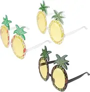 [Yardenfun] 3PCS Hawaiian Glasses kids sunglasses pineapple eye glasses vasos para niños Hawaiian Luau Party Eyeglasses funny eye children sunglasses Pineapple Glasses pool party fruit apparel