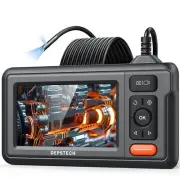 DEPSTECH Dual Lens Borescope, HD Endoscope With Light, 4.3'' IPS Screen Inspe...