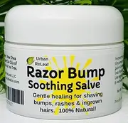 RAZOR BUMP Soothing Salve 30ml Quickly heal bumps, rashes, ingrown hairs & razor burn. 100% Natural, Vegan. Pure Shea, Tea Tree, Lemon Balm. For face, neck, bikini, body
