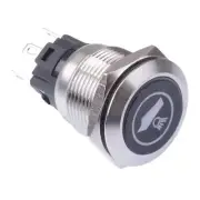 Boat Light' Red LED Latching 19mm Vandal Push Button Switch SPDT 12V