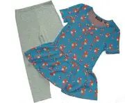 TEMPTED Girl's Size 4 Baby Deer Turquoise Tunic, Leggings Outfit