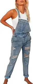 [TangDao] Women’s Casual Distressed Denim Bib Overalls with Adjustable Straps Pockets Skinny Jeans Jumpsuits
