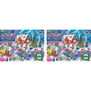 2x 20pc eeBoo Kids Jigsaw Puzzle 28x38cm Woodland Winter Educational Game 3+